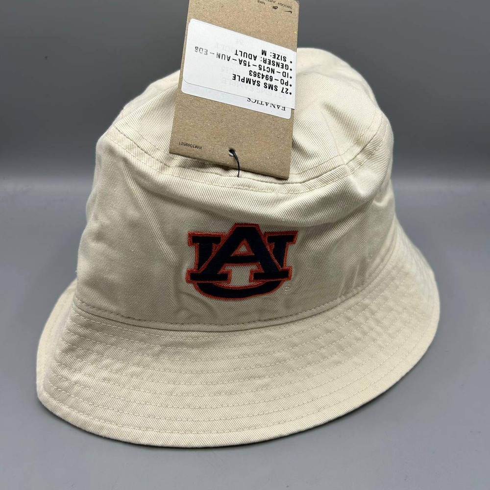 Nike Auburn Tigers Hat Men Medium Cream Apex Bucket Cap Cotton New M